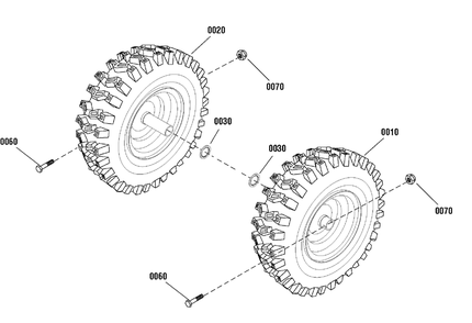 Wheels And Tires Group Diagram and Parts List for 1696288-00-18-2829-33  Briggs and Stratton Snow Blower